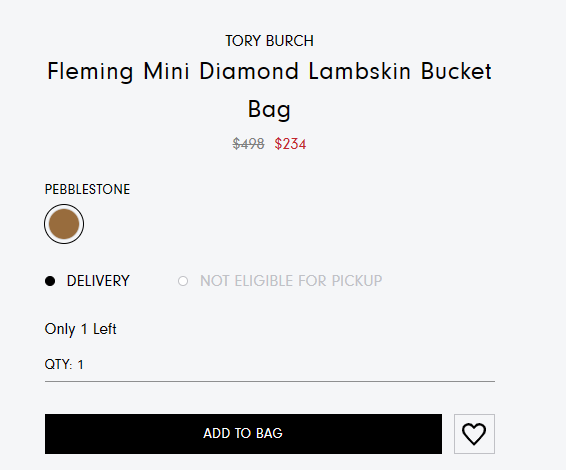 Tory Burch Fleming Mini Diamond Lambskin Bucket Bag