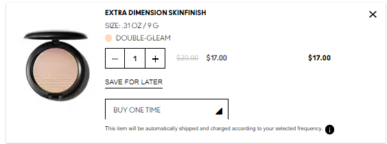 额外8.5折！MAC 魅可生姜高光 #DOUBLE-GLEAM