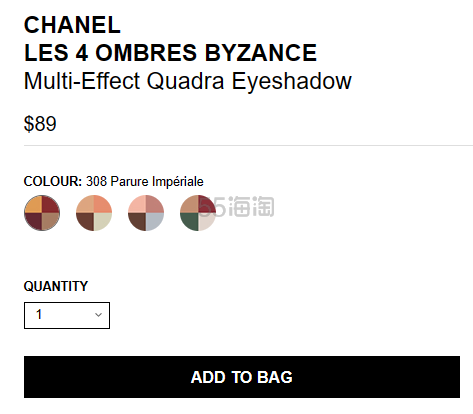 定价优势+色号全！CHANEL 新款拜占庭四色眼影