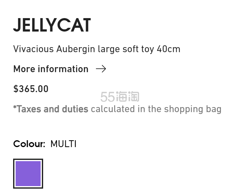 补货！Jellycat Vivacious 网红茄总大号玩偶