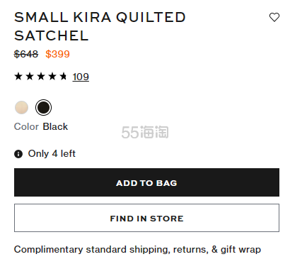 黑白两色补货！Tory Burch KIRA 小号手提斜挎包