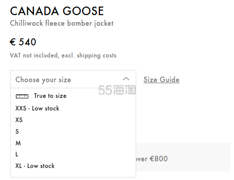 定价优势！Canada Goose Chilliwack 抓绒飞行员夹克