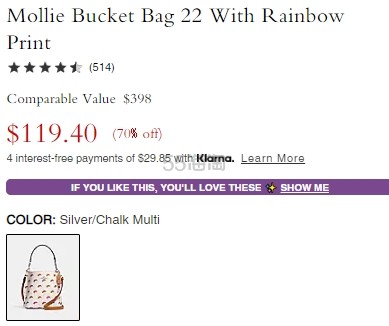 Coach 蔻驰 Mollie 22 彩虹水桶包