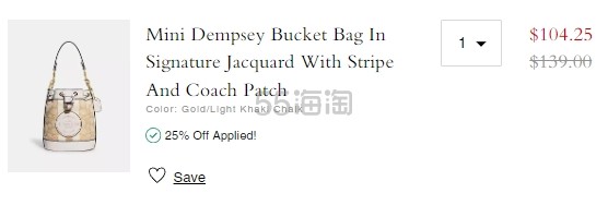 Coach 蔻驰 Mini Dempsey 水桶包