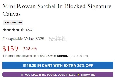 Coach 蔻驰 Mini Rowan 波士顿奶茶色老花手提包