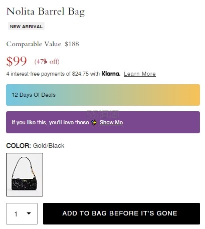 新款首降！Coach 蔻驰 Nolita Barrel 亮片笔筒包