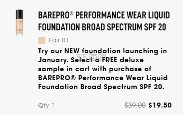 油痘肌必入！Bareminerals 贝茗 BAREPRO 矿物粉底液