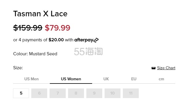 小码来！UGG Tasman X Lace 防水鞋