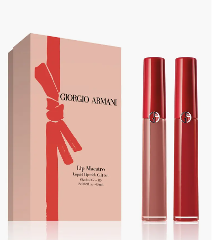ARMANI 阿玛尼 Lip Maestro 红管唇釉两件套 #107 #415