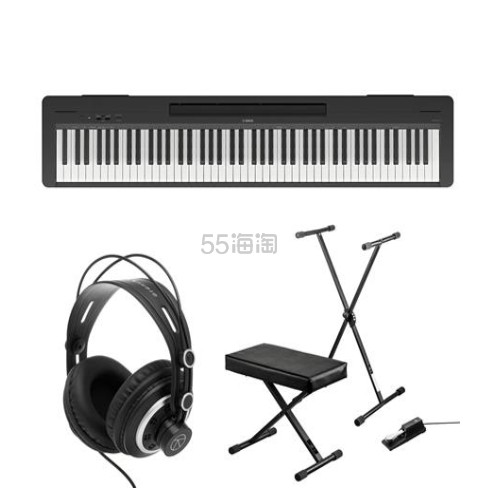 Yamaha P-145 88 键数码钢琴带耳机和键盘支架/凳包