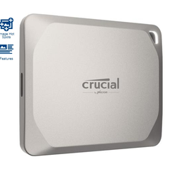Crucial X9 Pro 4TB USB 3.2 Gen 2 Type-C 便携式外置 SSD 适用于 Apple Mac