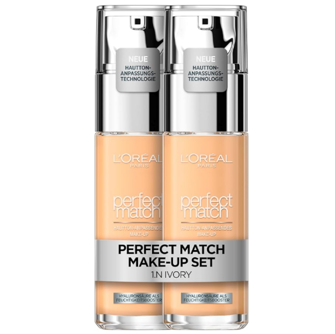 【含税直邮】L'Oreal 欧莱雅 Perfect Match 粉底液 No.1.N 象牙色30ml*2瓶装