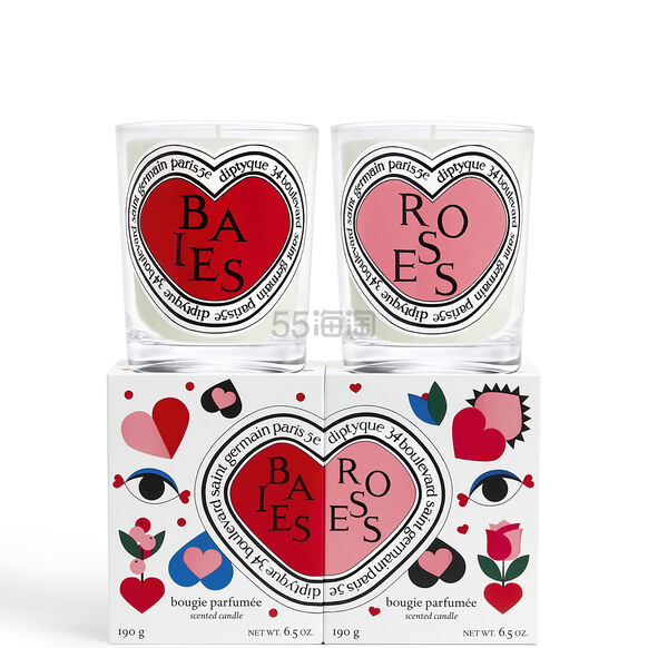 上新！DIPTYQUE 蒂普提克 情人节限定蜡烛两件套 BAIES & ROSES