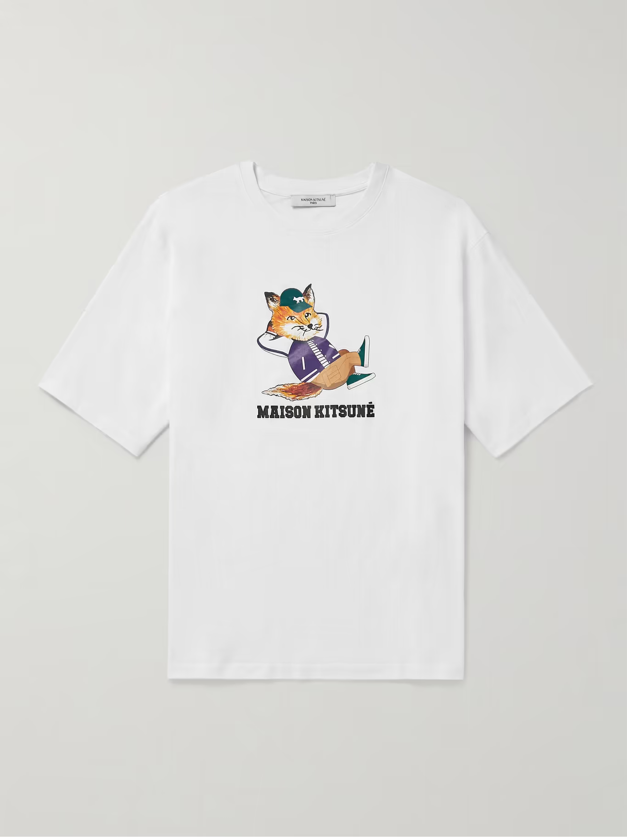 夫胜宽同款！Maison Kitsune 白色懒狐狸短袖