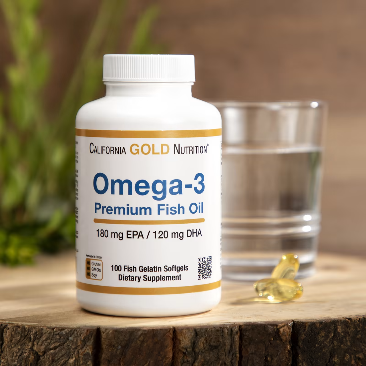 特价！California Gold Nutrition, Omega-3 优质鱼油，100 粒鱼明胶软凝胶