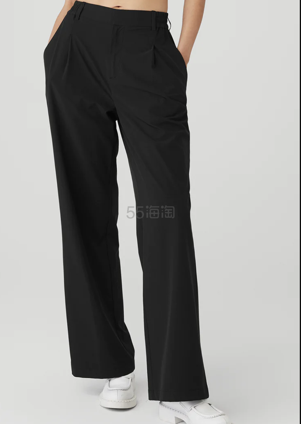 Alo Jisoo同款！Alo Yoga 黑色高腰 Pursuit 阔腿裤