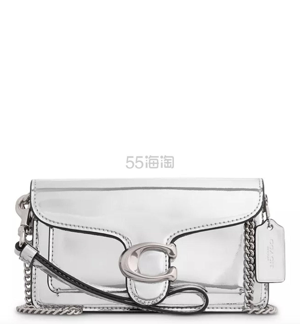 Coach 蔻驰 Tabby Mirror Wristlet 小号链条包 太空银