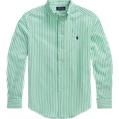 Polo Ralph Lauren 拉夫劳伦8-20大童款绿色条纹衬衫 S-M码