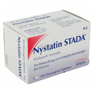 NYSTATIN stada 500.000 I.E. 制霉菌素 肠道酵母菌感染 50粒