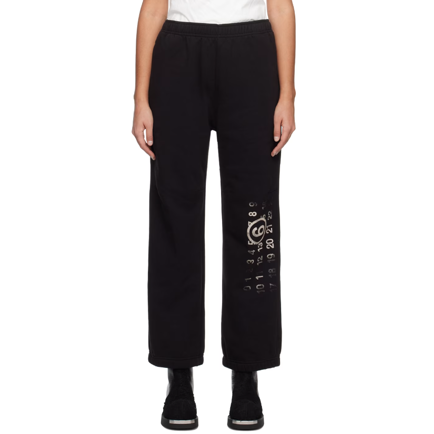 降价！MM6 Maison Margiela 黑色数字运动裤