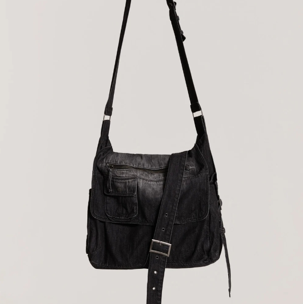 TXT 崔然竣同款！Jaded London Washed Black Stellar 牛仔斜挎包