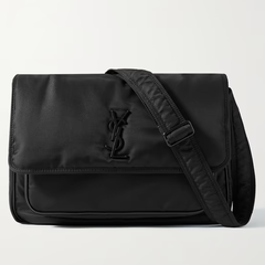 SAINT LAURENT Niki 黑色皮革邮差包