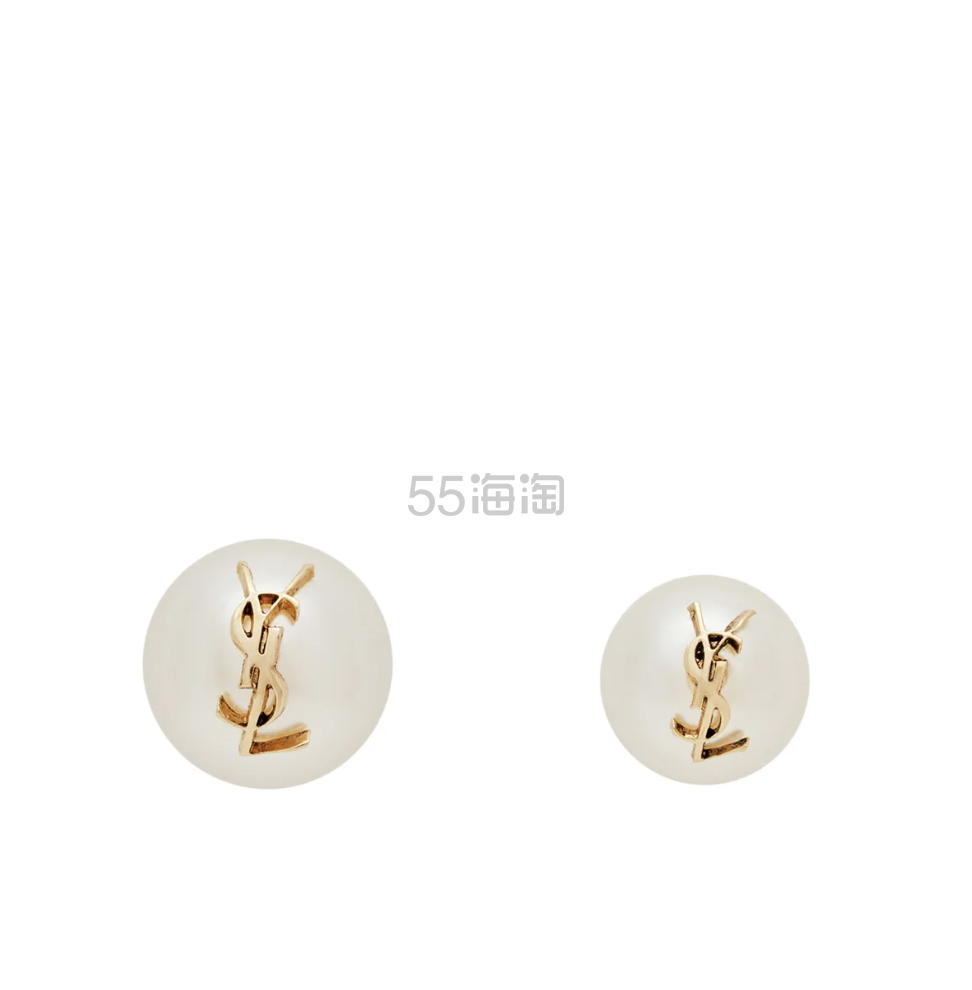 杨幂同款！Saint Laurent 圣罗兰不对称大小字母珍珠耳环