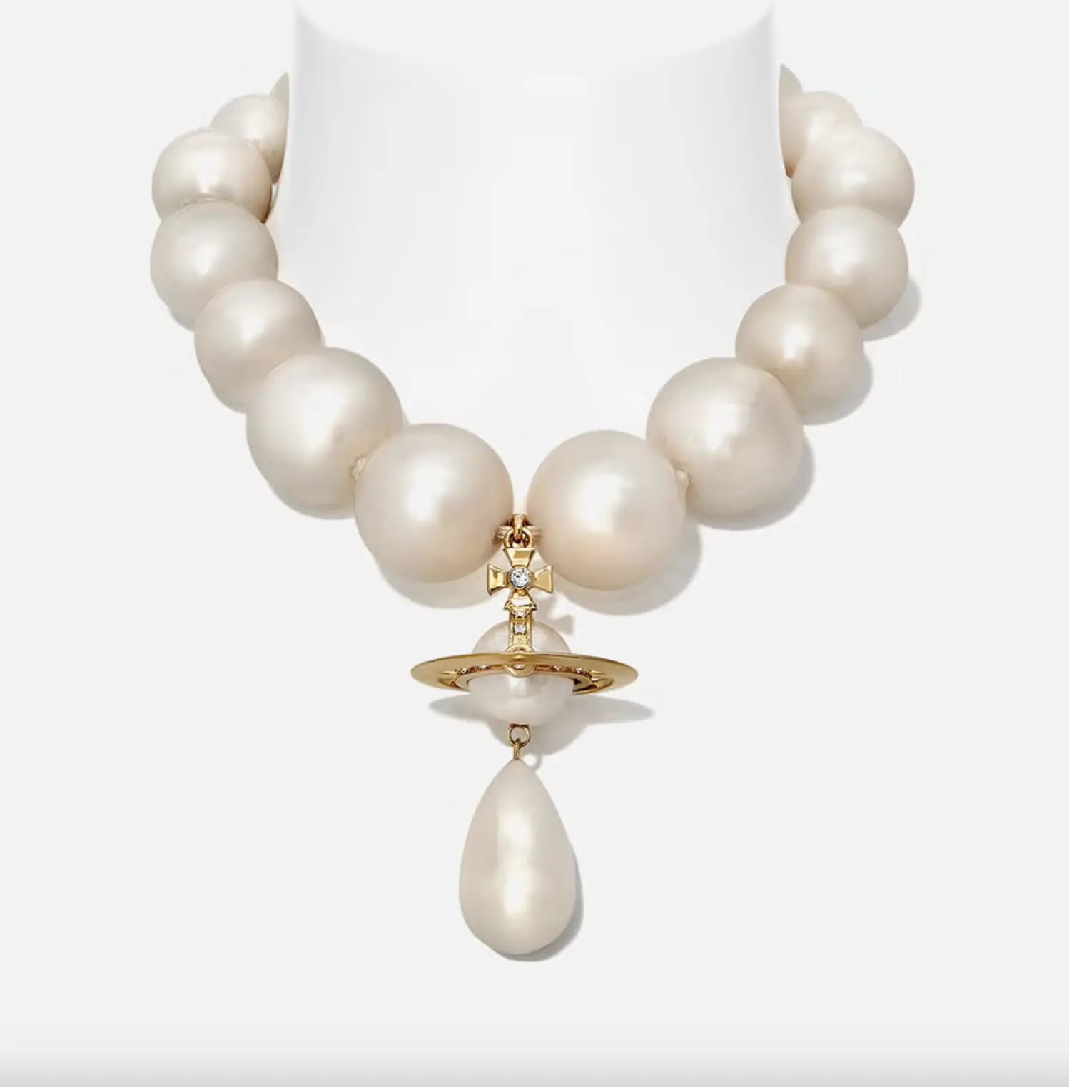 Vivienne Westwood 西太后 Giant Gold-Tone Brass 珍珠项链
