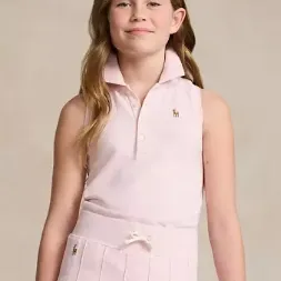 Polo Ralph Lauren 拉夫劳伦7-16大童款无袖polo衫 粉色/蓝色