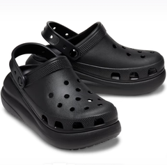 2双$50！Crocs Crush 女款泡芙洞洞鞋 骨白/黑色