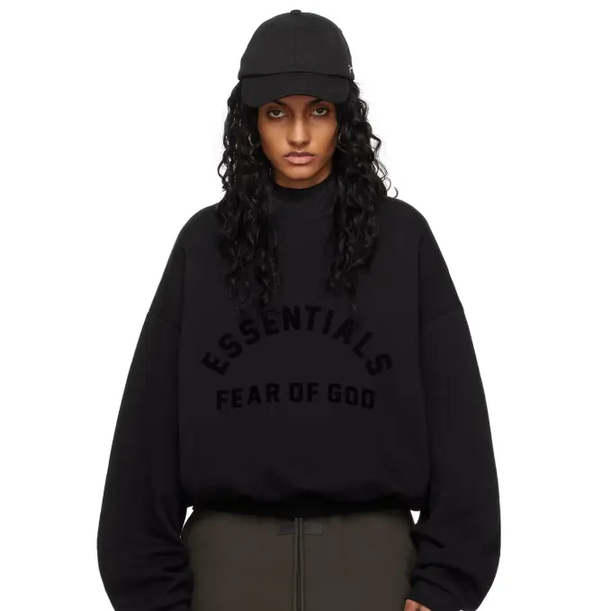 Fear of God Essentials 孙千同款黑色连帽衫