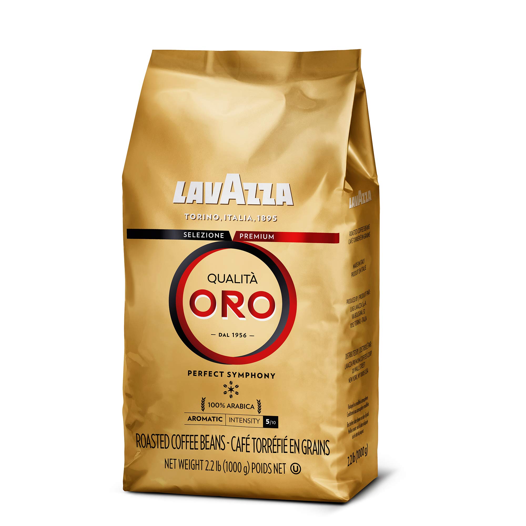 LAVAZZA QualitÃ Oro 全豆咖啡混合物 中度烘焙，2.2磅(1.0公斤)/袋*1袋