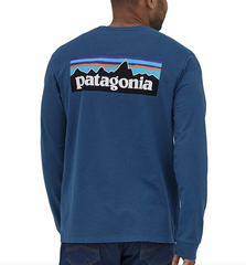 Patagonia P-6 背后山峰LOGO 男士长袖T恤