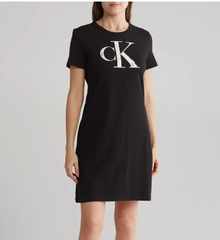 Calvin Klein 经典logo黑色T恤裙