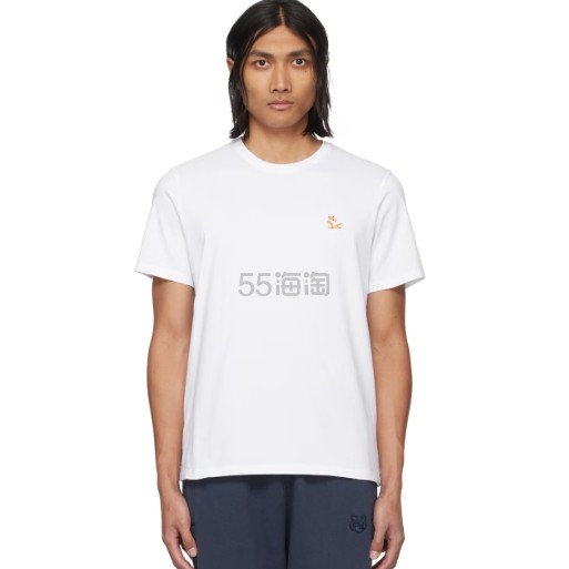 刘宇宁同款！Maison Kitsune 男款慵懒狐狸白T恤