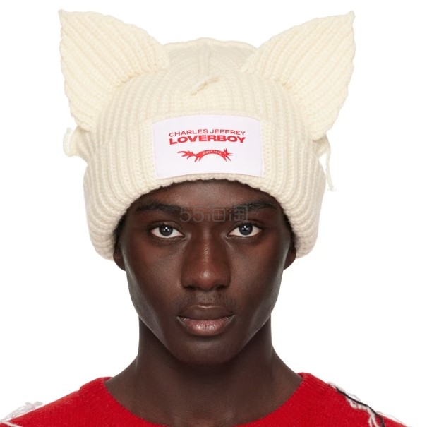范丞丞同款！CHARLES JEFFREY LOVERBOY 灰白色 Chunky Ears 毛线帽