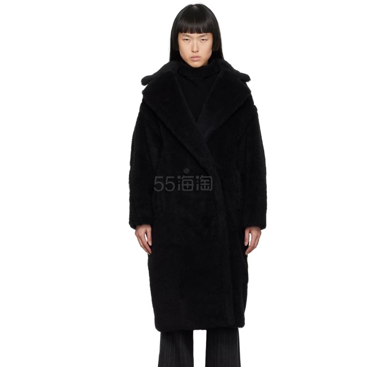 MAX MARA Teddy 黑色泰迪熊大衣