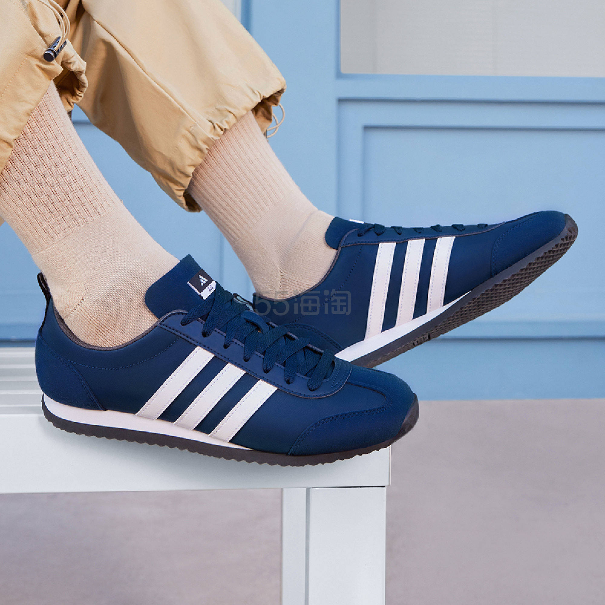凑单单品！adidas 蓝色 VS JOG 2.0 运动鞋