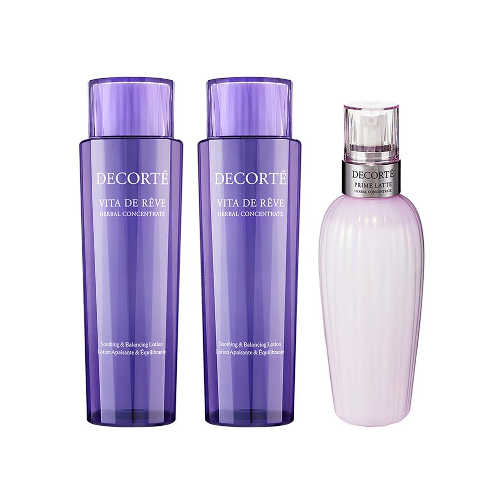 DECORTÉ 黛珂紫苏牛油果套装组合 紫苏水300ml*2 +牛油果乳液300ml 赠100ml植物系列水乳