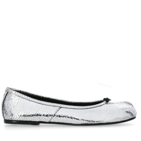 赵露思同款！Maison Margiela 银色一脚蹬芭蕾舞鞋