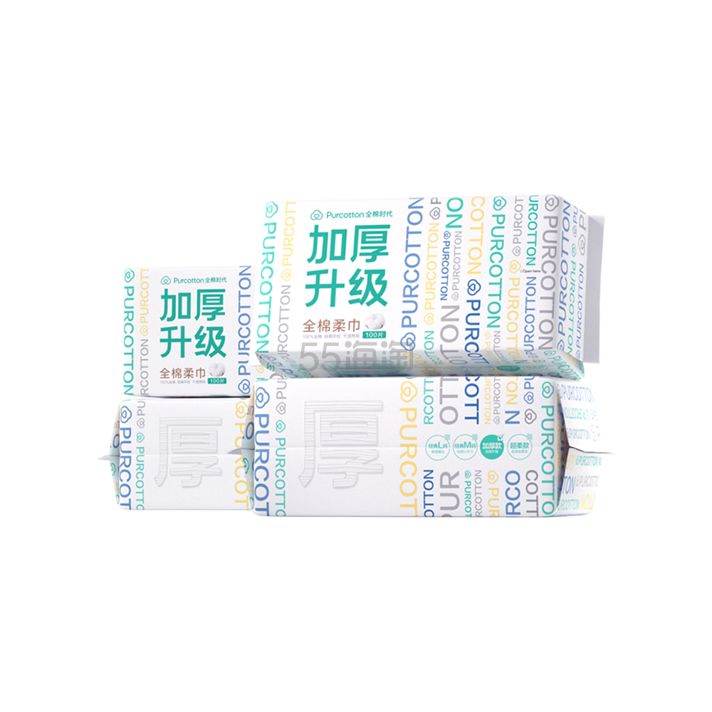 Purcotton 全棉时代加厚升级版全棉柔巾 4包 100片/包