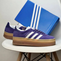 Adidas Originals 阿迪达斯 Gazelle 麂皮厚底紫色中性款板鞋