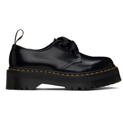 码全！DR. MARTENS 黑色 Holly Leather Platform 德比鞋