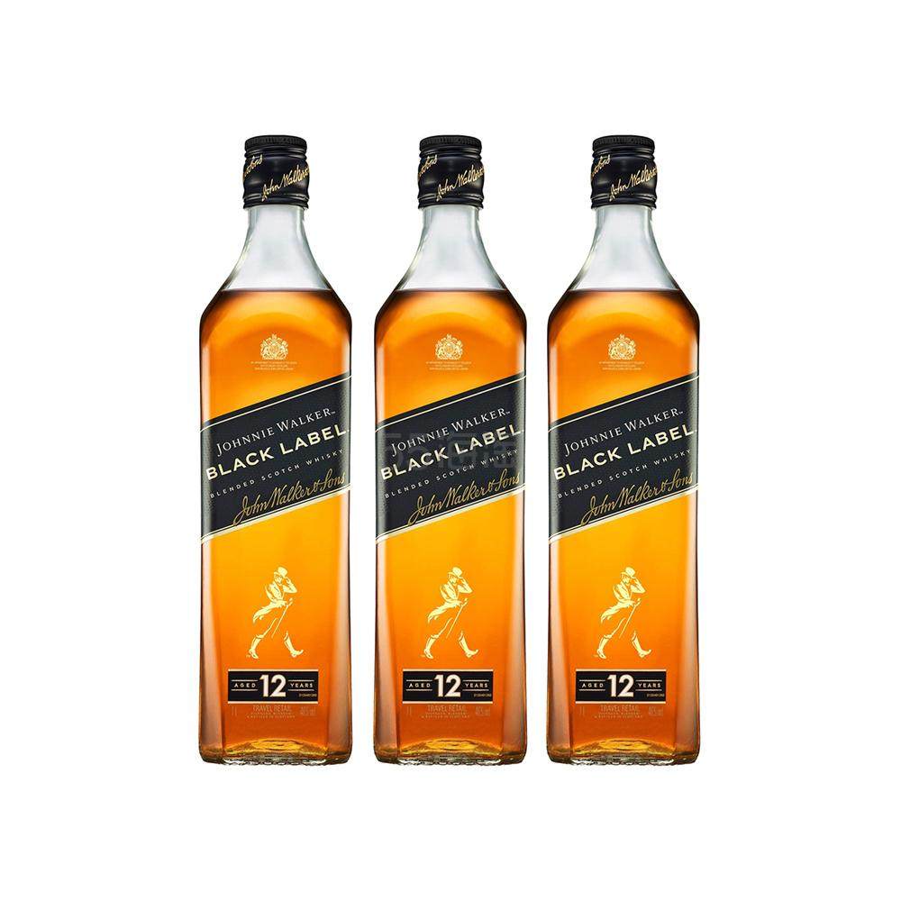 尊尼获加 Johnnie Walker 黑牌*3组合 40% 1000ml*3