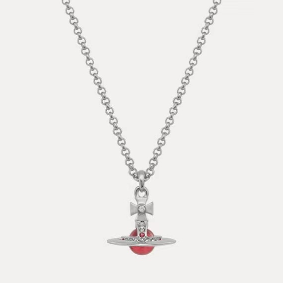 Vivienne Westwood 西太后 orb 银红色小号土星项链