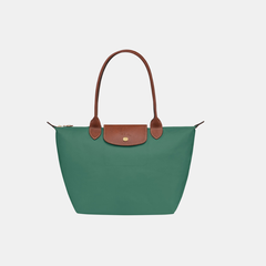 Longchamp Le Pliage 中号长柄饺子包 鼠尾草绿
