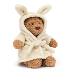 Jellycat Bartholomew Bear Bathrobe穿浴袍的巴塞罗那熊BARM2BR