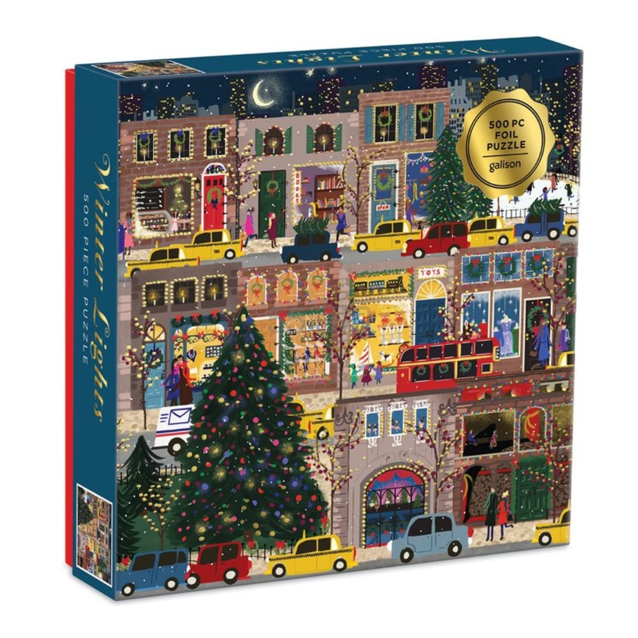 【含税直邮】Galison 拼图 500片 冬日灯光 通用难度 圣诞主题