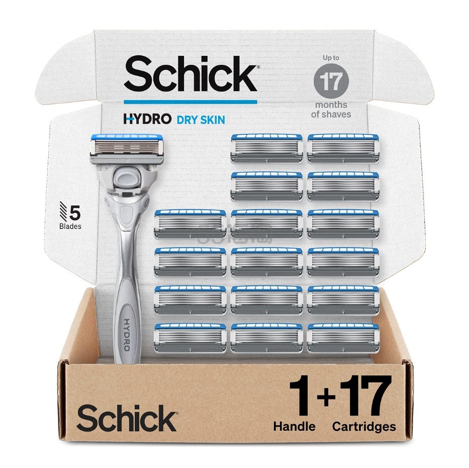 【含税直邮】Schick 舒适 Hydro 5 Sense Hydrate 男士剃须刀 带 1 个剃须刀柄和 17 个剃须刀片替换装