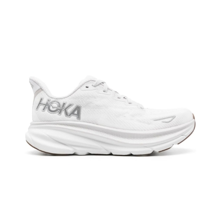 仅限5码！Hoka Clifton 9 白色厚底运动鞋